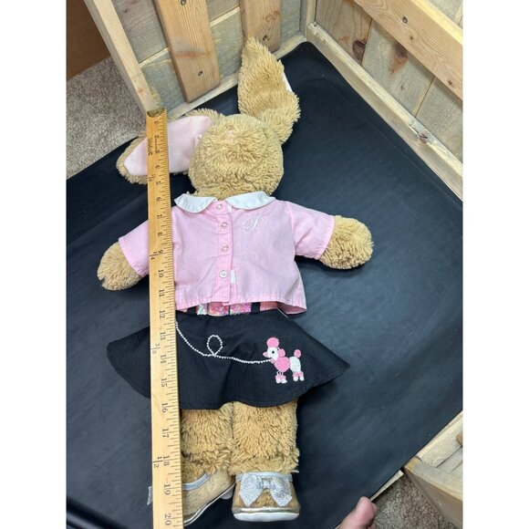 BUILD-A-BEAR WORKSHOP PLUSH BUNNY RABBIT IN PINK SHIRT & POODLE SKIRT WITH SILVE - Picture 9 of 9